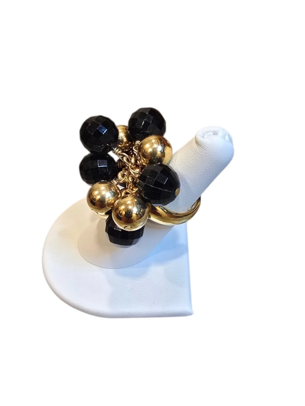 Kate Spade Black and Gold Cluster Statement Ring
